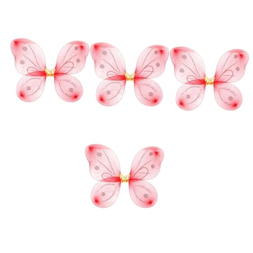 ERINGOGO 16 STK Schmetterlingsflügel Prinzessin Flügel E-mädchen-Kleidung Flügel Kostüm Schmetterlinge Als Partygeschenk Mädchen Kleider Prinzessin Dekor Kind Stoff Einstellen Rot Cosplay von ERINGOGO