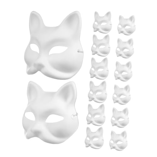 ERINGOGO 16 Stück Teiliges DIY Leere Papiermasken Katzen Fuchsdesigns zum Bemalen Atmungsaktive Leichte Bastelmasken für Halloween Fasching Partys Kreative Kostüme für Erwachsene ERINGOGO 16 Stück Teiliges DIY Leere Papiermasken Katzen Fuchsdesigns zum Bemalen Atmungsaktive Leichte Bastelmasken für Halloween Fasching Partys Kreative Kostüme für Erwachsene von ERINGOGO