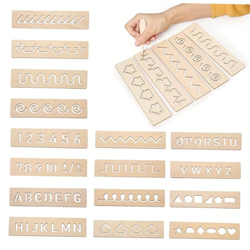 ERINGOGO 16Stücke Teiliges Holz Lernbrett für Schreibspielzeug Kreativität und Gedächtnis für Zuhause und Schule und Geometrischen ERINGOGO 16Stücke Teiliges Holz Lernbrett für Schreibspielzeug Kreativität und Gedächtnis für Zuhause und Schule und Geometrischen von ERINGOGO