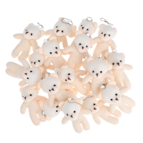 ERINGOGO 18 STK. Teiliges Kleine Plüsch-teddybären Schlüsselanhänger Weiche Stofftiere Süße Ornamente Robust Verarbeitet als Rucksack Taschenanhänger für Erwachsene von ERINGOGO