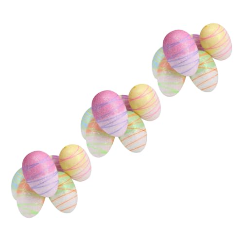 ERINGOGO 18 Stück Gesprenkelte Ostereier Mini Happy Halter Basteln Jagdgeschenk Buntes Osterei Partygeschenk Ei Zum Selbermachen Eier Zum Aufhängen Eier Bemalen von ERINGOGO