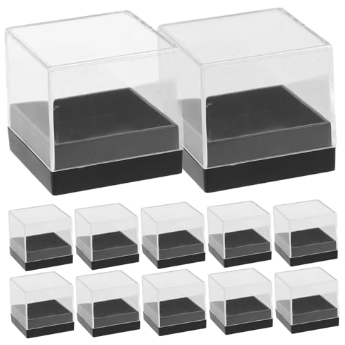 ERINGOGO 18 Teiliges Set Mit Deckeln Für Mineralienprobenboxen Mineralienständer Kleiner Organizer Miniaturform LED Gehäuse Stapelbar Durchsichtige Sammlerboxen Staubschutz von ERINGOGO