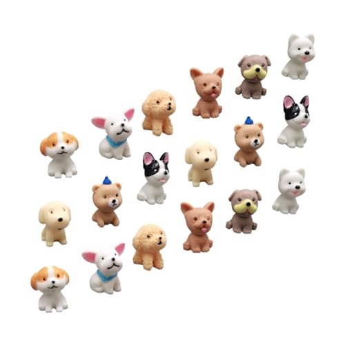 ERINGOGO 18Stücke Mini Welpenfiguren Teiliges Dekoratives aus Hochwertigem Harz für Mini Wohn und Gartendekoration Langlebige Kognitionsmodelle von ERINGOGO