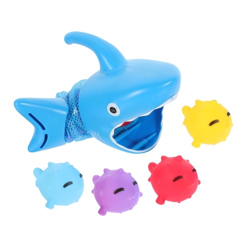 ERINGOGO Wasserspielzeug Für Kinder 1 Set Angelrute Und Netzspielzeug Badespielzeug Für Kleinkinder Mit Entzückendem Hai Und Fisch von ERINGOGO