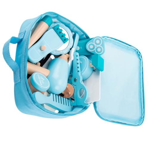 ERINGOGO 1Satz Barber Tool Holz Friseur Spielzeugset für Salon Frisur mit Realistischen Werkzeugen Sicheres und Leichtes Rollenspiel für Kleinkinder von ERINGOGO