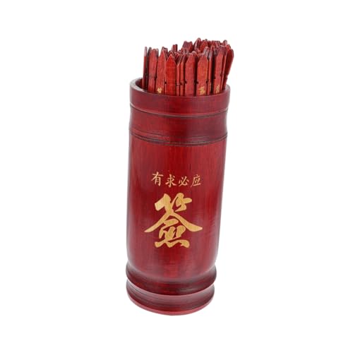 ERINGOGO 1Satz Buddhistische Wahrsagesticks Mit Wahrsagebehälter Einzigartiges Wahrsagungsspiel Für Zuhause Sticks Und Anleitung Tiefrotes Design von ERINGOGO