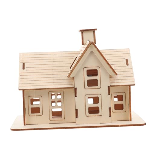 ERINGOGO 1Satz DIY Holzhaus Puzzle Modellbau Holzpuzzle für Erwachsene Kreative Geschenkidee für Weihnachten und Geburtstage Einfach Zusammenzubauen und Fördert Praktische von ERINGOGO