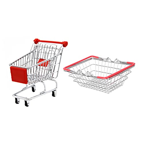ERINGOGO 1Satz Einkaufswagen Spielzeugset für Simuliertes Einkaufserlebnis mit Lebensmittelkorb und Robustem Design für Rollenspiele im Kinderzimmer Kleine Hände von ERINGOGO