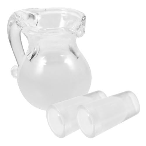 ERINGOGO 1Satz Glasbehälter Set für Puppenhaus Teiliges Set mit Wasserkocher und Tassen für Puppenhausdekoration und Mikrolandschaften Vintage Stabil von ERINGOGO