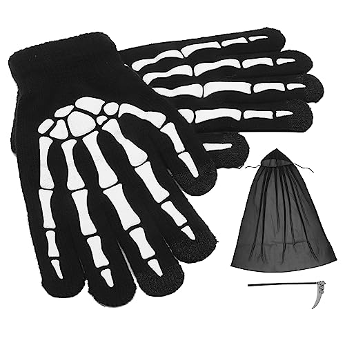 ERINGOGO 1satz Halloween Cloak Mit Handschuhen Und Dekorationssichel Perfektes Kostüm Für Halloween-cosplay Zubehör Für Kostümpartys Und Feiern Unisex von ERINGOGO