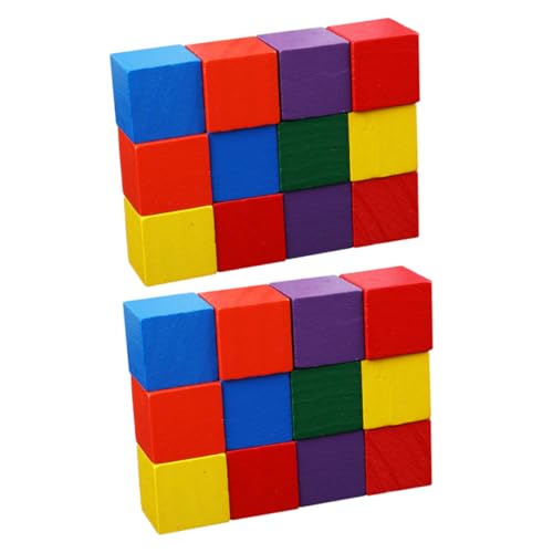 ERINGOGO 1Satz Holzbausteine Aus Bunten Würfeln Pädagogisches Für Kreativität Und Handfertigkeit Für Vorschule Und Matheunterricht von ERINGOGO