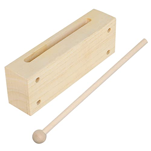 ERINGOGO 1Satz Holzblockinstrument für Doppeltonige Percussion mit Mallet Musikalisches Rhythmusspielzeug aus Hochwertigem Buchenholz für Musikunterricht und Kreative Erziehung von ERINGOGO