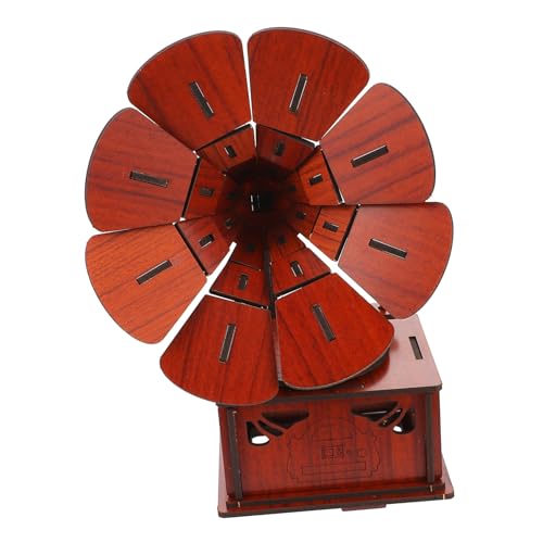 ERINGOGO 1Satz Holzgrammophon Puzzle DIY Zusammenbau Modell für Kreative Dekoration aus Hochwertigem Holz für Weihnachten für Zuhause Büro oder Geschäfte von ERINGOGO