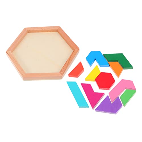 ERINGOGO 1Satz Holzpuzzle Sechseckige Geometrische Formen DIY Tangram Für Fördert Kreativität Und Motorik Für Vorschüler Und Spielgruppen ERINGOGO 1Satz Holzpuzzle Sechseckige Geometrische Formen DIY Tangram Für Fördert Kreativität Und Motorik Für Vorschüler Und Spielgruppen von ERINGOGO