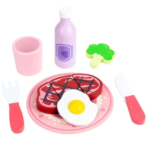 ERINGOGO 1Satz Holzspielzeug für Realistisches Gefälschtes Lebensmittelmodell Steakspielzeug mit Küchenaccessoires für Jungen für Rollenspiele und Frühe Bildung von ERINGOGO
