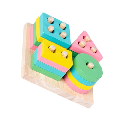 ERINGOGO 1Satz Holzstapelspielzeug Für Geometrische Bausteine Pädagogisches Lernspielzeug Für Kindergarten Sicheres Und Langlebiges Design Kreatives Stapelspiel Für Jungen von ERINGOGO