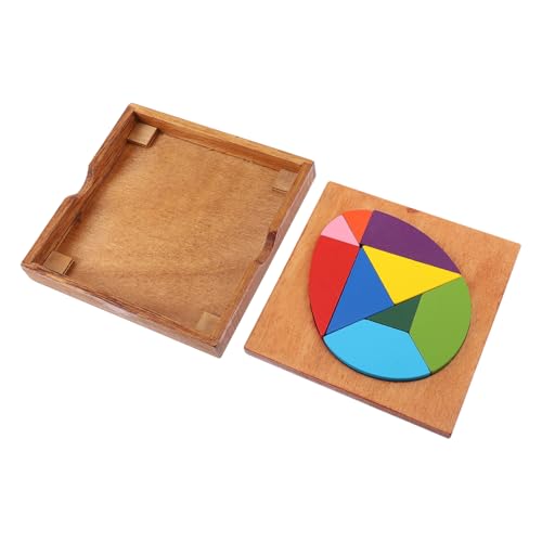 ERINGOGO 1Satz Kreatives Tangram Ei Geformtes Puzzlespielzeug Pädagogisches Holzspielzeug Formen und Farberkennung für Kleinkinder und Vorschulkinder von ERINGOGO
