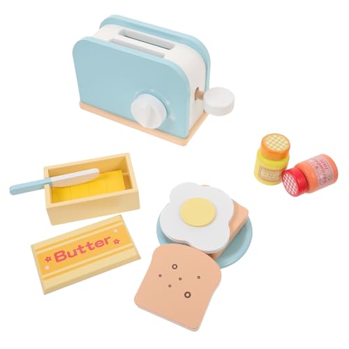 ERINGOGO 1Satz Küchenspielzeug Toaster Set für Holzspielzeug Kreatives Rollenspielzeug für Jungen und Fördert Hand Auge Koordination und Fantasie Design Langlebig und Sicher von ERINGOGO