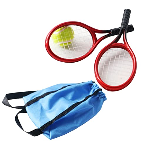 ERINGOGO 1satz Mini Tennis Racket Set Für Puppenhäuser Dekorative Requisiten Für Miniaturlandschaften Teiliges Zubehör Für Kinderzimmer Und Kreative Deko von ERINGOGO