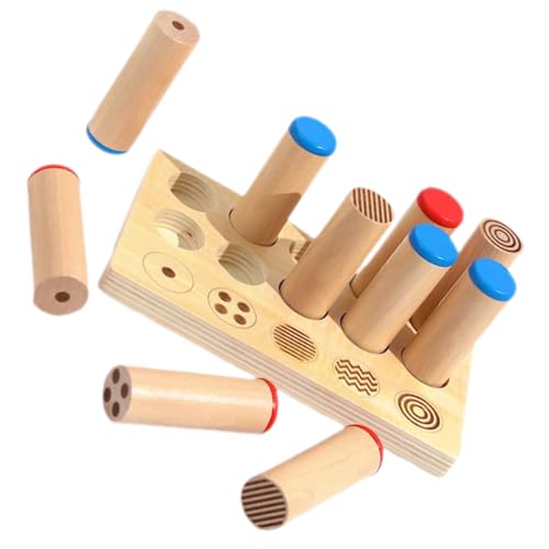 ERINGOGO 1satz Montessori Holzspielzeug Für Kleinkinder Taktiler Soundröhren Für Frühe Sprachentwicklung Und Sensorisches Spielen Fördert Konzentration Und Farberkennung von ERINGOGO