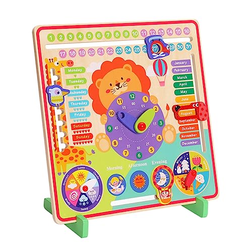 ERINGOGO 1Satz Multifunktionales Holzspielzeug für Interaktives Uhrenspielzeug Wettererkennung Lernspielzeug für Frühe Bildung und Gemeinsame von ERINGOGO