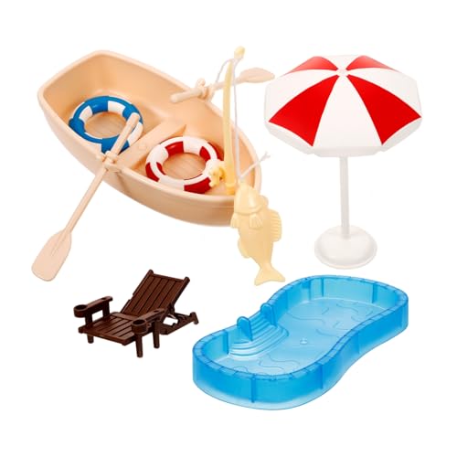 ERINGOGO 1Satz Puppenhaus Schwimmpool mit Liegestuhl und Boot Exquisites Strandspielzeug für Mikrolandschaften und Dekorationen Langlebig und Sicher für Kreative Szenenmodelle ERINGOGO 1Satz Puppenhaus Schwimmpool mit Liegestuhl und Boot Exquisites Strandspielzeug für Mikrolandschaften und Dekorationen Langlebig und Sicher für Kreative Szenenmodelle von ERINGOGO