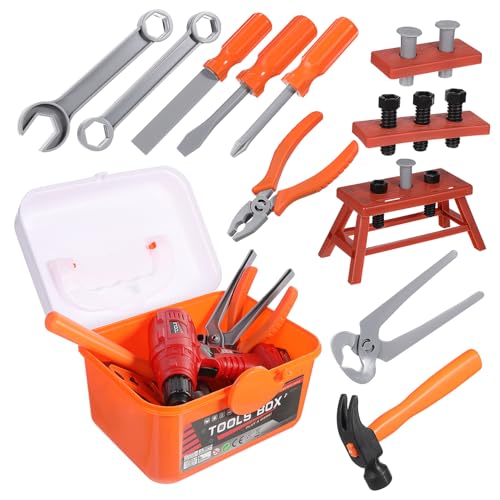 ERINGOGO 1Satz Realistisches Werkzeugset Teilig Mit Bohrer Und Box Montessori Für Kreative Konstruktionen Sicheres Für Jungen Praktische Aufbewahrung Und Bildungsvorteile ERINGOGO 1Satz Realistisches Werkzeugset Teilig Mit Bohrer Und Box Montessori Für Kreative Konstruktionen Sicheres Für Jungen Praktische Aufbewahrung Und Bildungsvorteile von ERINGOGO