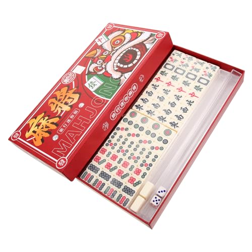 ERINGOGO 1Satz Reise Mahjong Set Tragbares Mini Mahjong Set Mit Aufbewahrungsbox Und Langlebig Für Zuhause Partys Und Unterwegs Perfektes Tischspiel Für Freunde von ERINGOGO