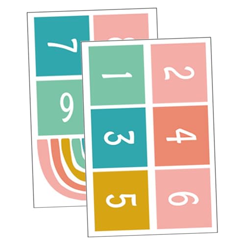 ERINGOGO 1satz Kunterbunte Zahlen Bodenaufkleber Für Kinderzimmer Selbstklebende Spielboden Sticker Abnehmbar Für Kindergarten Und Spielzimmer Material Leicht Zu Reinigen von ERINGOGO