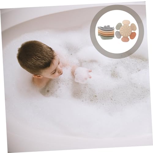 ERINGOGO 1Satz Stapelbares Badespielzeug für Teiliges Lernspielzeug mit Nistbechern und Boot für Badewanne Fördert Handlungsfähigkeit und Geduld Sicher und von ERINGOGO