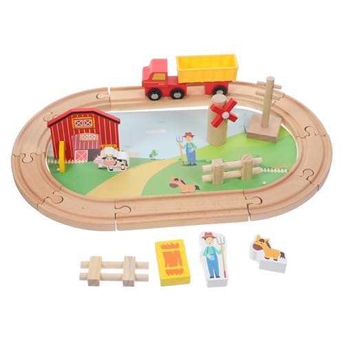 ERINGOGO 1Satz Teiliges Holzspielzeug Mit Eisenbahngleis Und Thema Züge Für Kleinkinder Für Jungen Pädagogisches Für Holzschienen Und Bauernhoftiere ERINGOGO 1Satz Teiliges Holzspielzeug Mit Eisenbahngleis Und Thema Züge Für Kleinkinder Für Jungen Pädagogisches Für Holzschienen Und Bauernhoftiere von ERINGOGO