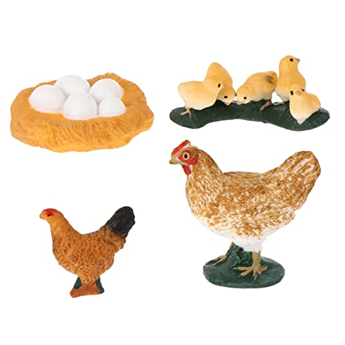 ERINGOGO 1Satz Teiliges Huhn Lebenszyklus Modellset Realistische Dekofigur für Lernspielzeug Kognitiven Fähigkeiten und Kreativen für Zuhause von ERINGOGO