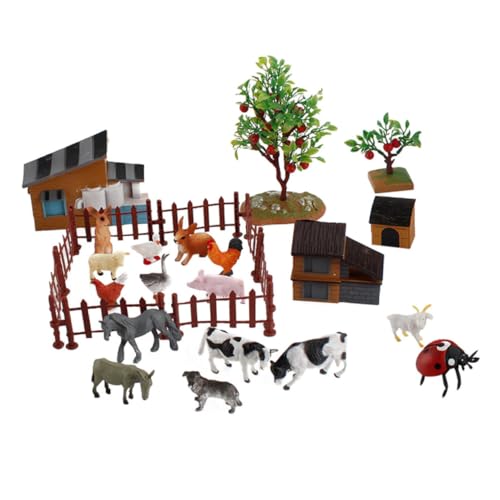 ERINGOGO Material Jungen Und Mädchen Bauernhof Tiere Figuren Spielset Mini Bauernhof Modell Zubehör Mini Modellierung Spielzeug von ERINGOGO