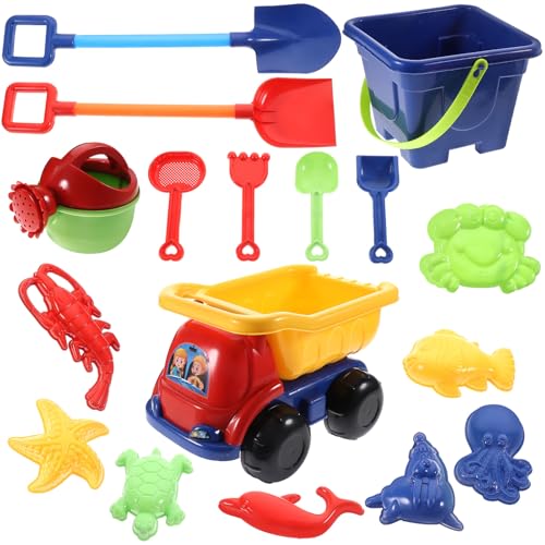 ERINGOGO 1Satz Teiliges Strandspielzeugset Für Bunte Sandspielzeuge Mit Schaufeln Förmchen Und Transportwagen Für Strand Sandkasten Und Outdoor Spiele von ERINGOGO