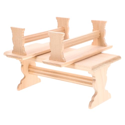ERINGOGO 1Satz Tischbank Set Aus Holz Für Puppenhaus Holz Möbel Modell Bank Zubehör Für Miniaturen Und Puppenhaus Dekoration Langlebig Und Sicher von ERINGOGO