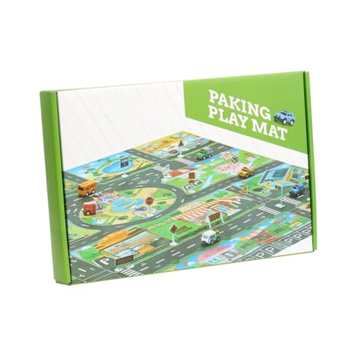 ERINGOGO 1Satz Verkehrs Parkplatz Spielmatte Mit Metallautos Für Rollenspiele Indoor Spiele Cosplay Für Kinderzimmer Und Kreative Kinderspiele von ERINGOGO