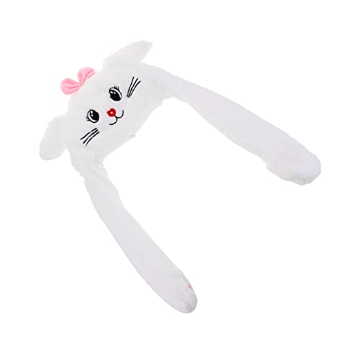 ERINGOGO 1Stk Ohrenmütze kinderkleider kinderkleidung Lustiges kinderbekleidung funnytoys Party-Kaninchen-Hut Plüsch-Ohr springender Hut Ohrspringender Kopfhut Weiß von ERINGOGO