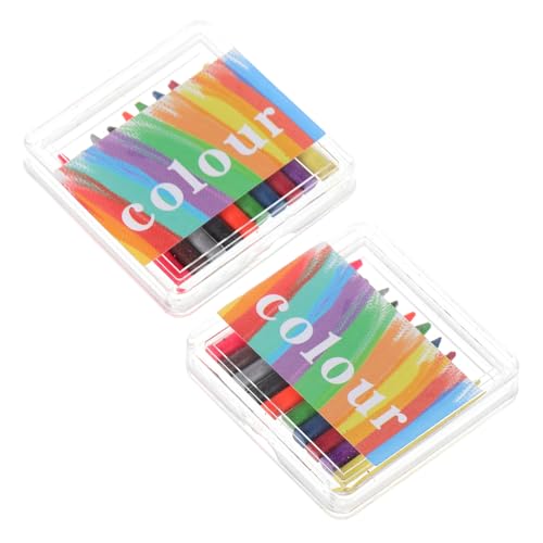 ERINGOGO 2 Boxen Boxen Wachsmalstifte pro Packung Dekorative Mini Wachsmalstifte für Puppenhaus Accessoires Funktionale Kunstwerkzeuge für Mini Szenen und Spielzeugdekor von ERINGOGO