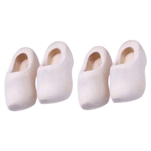 ERINGOGO 2 Holzschuhe Schlüsselbund Dekorative Holzschuhe Dollhouse -Schuhe Puppe Kleine Schuhe Zum Basteln Mini-Clogs Turnschuhe Sneaker Bastelset Hausschuhe Dekoration von ERINGOGO