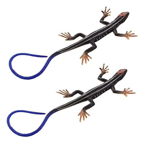 ERINGOGO 2 Kunststoff Eidechsenmodell Realistische Reptilienfiguren Stabile Dekoration Kindgerechtes Lernspielzeug für Geburtstag Halloween Party Scherzartikel Desktop Ornament von ERINGOGO