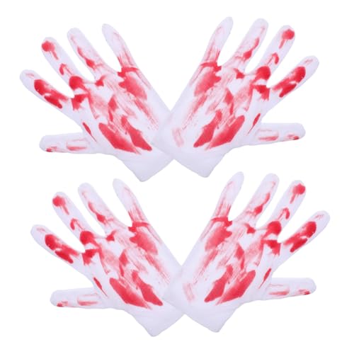 ERINGOGO 2 Paare Halloween Deko Blutige Handschuhe Gruselige Horror Requisite Für Halloween Party Und Haunted House Dekoration von ERINGOGO