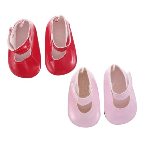ERINGOGO 2 Paare Puppenschuhe Miniaturschuhe Schuhschuhe anziehen Puppenkleidung Mini-Spielzeughaus-Ornamente Kleinkind-Outfit Puppenzubehör Kleine Schuhdekorationen Mini-Schuhe Polyurethan von ERINGOGO
