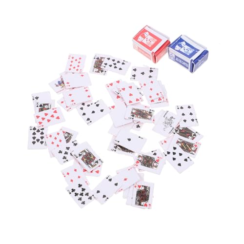 ERINGOGO 2 STK Mini-Poker Kleiner Brettspiel-Poker Tally Spielkarten Kartenspielen Kartenspiel Spielen kreative Pokerkarten niedlich Schachbrett Reisen von ERINGOGO