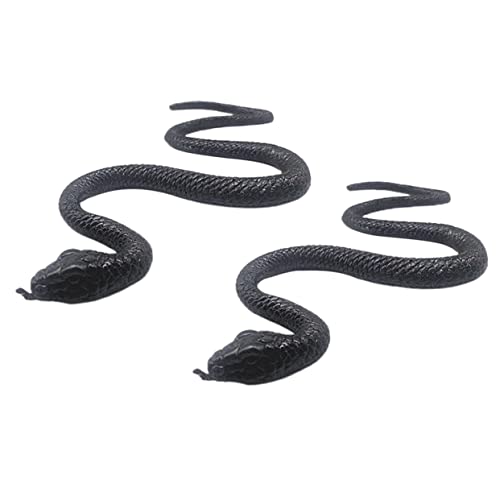 ERINGOGO 2 STK Simulationsspielzeug Schwarze Schlange Tiere Spielzeug Gummischlangen Künstliche Schlangenspielzeuge Simulation Schlangenmodell Streichschlange Weiches Gummi TPR Requisiten von ERINGOGO