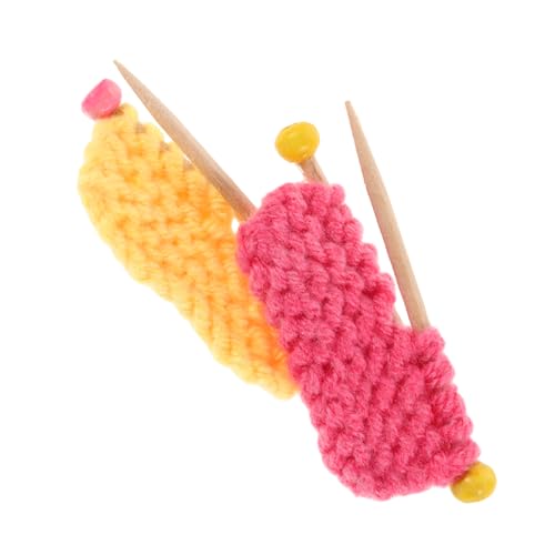 ERINGOGO 2 STK Strickpullover-Modell Mini-mützen Zum Basteln Mini-strickmützen Zum Basteln Gestrickte Minipuppe Gestrickte Wollpuppe Mini-puppenhauszubehör Kleine Strickmützen Garn von ERINGOGO