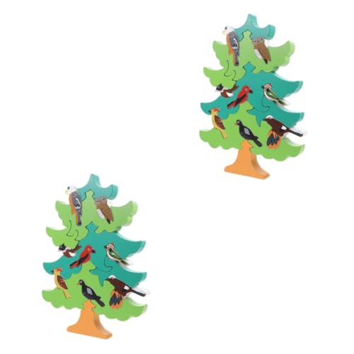 ERINGOGO 2 Sätze 3D-Stereo-Puzzle Geschenk Weihnachtsbaum Baby Hölzern Baumform von ERINGOGO