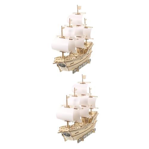 ERINGOGO 2 Sätze 3D-segelpuzzle 3D-Puzzles Aus Holz 3D-Holz-segelboot-Puzzle Mechanische Rätsel Schiff Schiffsmodell 3D-rätsel Holzpuzzle Für Erwachsene Gebaut Schmücken Kind von ERINGOGO
