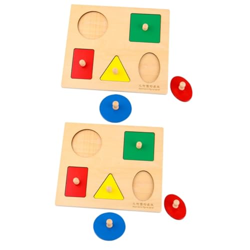 ERINGOGO 2 Sätze 6Tlg Kinder holzspielzeug zabawki stymulujące rozwój Matching-Spielzeug Lernspielzeug Spielzeuge Rätsel kognitives Spielzeug Brett greifen Puzzle Illustration Bambus von ERINGOGO