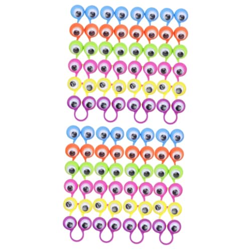 ERINGOGO 2 Sätze Aktivitätsringspielzeug Blau Fingerpuppe Augen Kind Augenringe Fingerpuppen Augenfinger Augapfel Fingerpuppe Kulleraugenring Ball Plastik 24 Stück * 2 von ERINGOGO