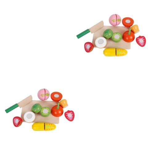 ERINGOGO Kinderanzug 2 Sätze Chichele-Spielzeug Anzüge Für Kinder Kinderspielzeug Spielnahrung Für Die Kinderküche Kinderanzüge Küchen Kinderkoffer Bilden Kleinkind Obst Hölzern von ERINGOGO